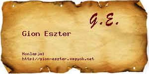 Gion Eszter névjegykártya